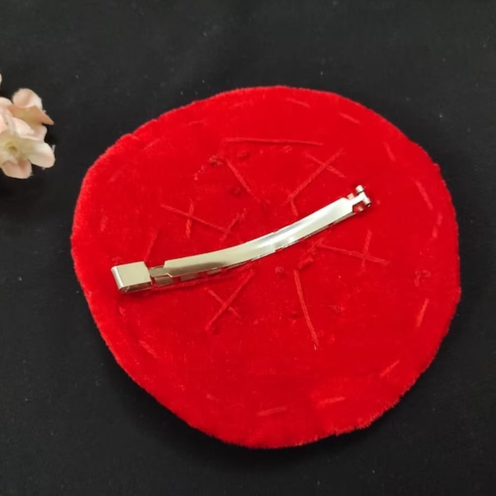 Red Ertugrul Inspired Hair Clip: Handmade Tribal Hair Pin - Picture 4 of 14